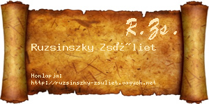 Ruzsinszky Zsüliet névjegykártya
